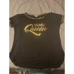Miss Popular Gold and Black Queen 3XL Top (Stretchy) A-9